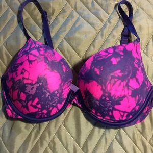 PINK Victoria's Secret 34D push up bra tie dye